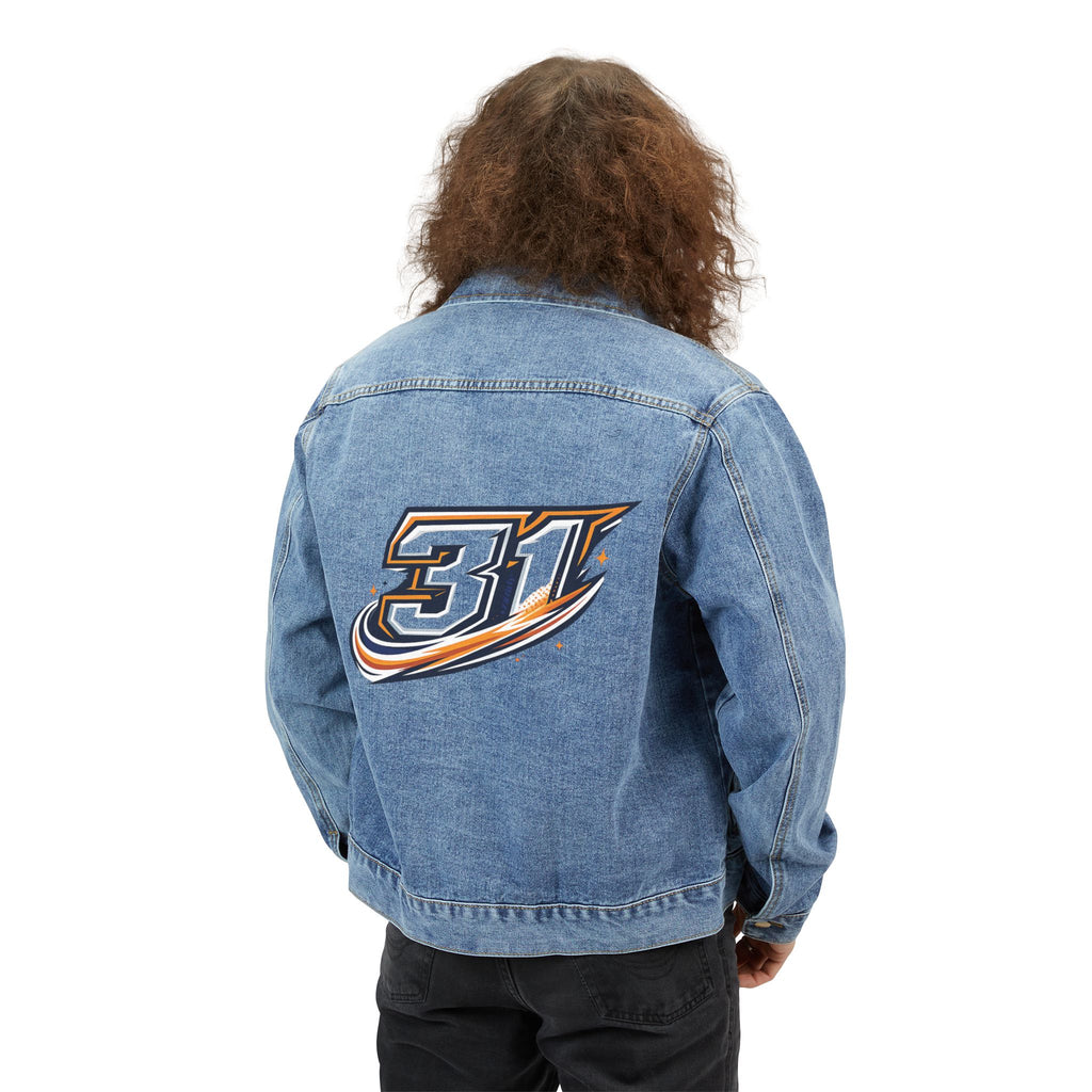 Jacket Pour Homme Style Trucker — Retro Racing '31' Graphic Back Design